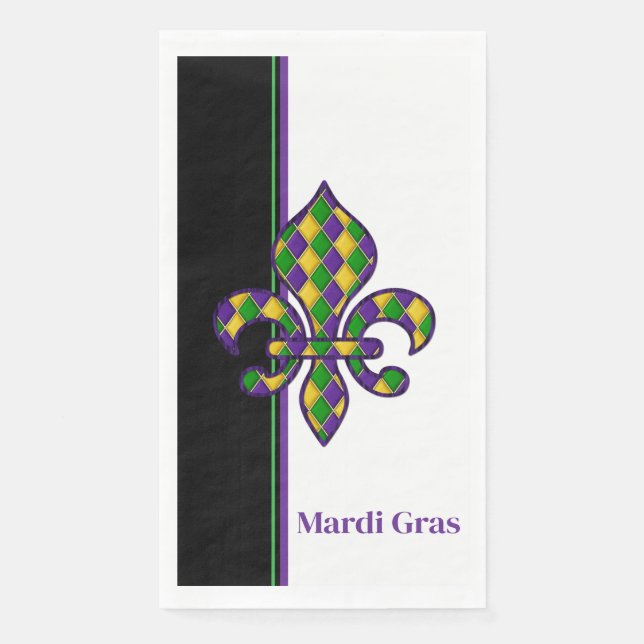 Mardi Gras  Paper Guest Towels Napkin (Front)