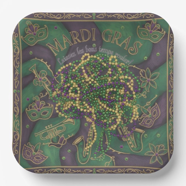 Mardi Gras Paper Plate (Front)