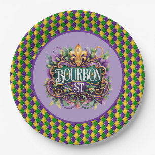 Mardi Gras Paper Plate