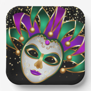 Mardi Gras Paper Plate