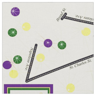 Mardi Gras Parade Route 18x18 Tile size Fabric