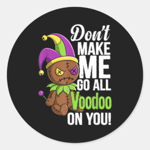 Mardi Gras Parade Stitch Voodoo Doll Jester Spooky Classic Round Sticker