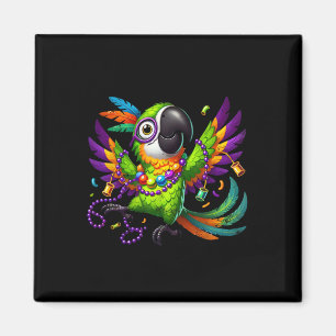 Mardi Gras Parrot - Festive Party Bird  Magnet