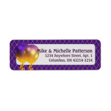 Mardi Gras Party Balloons & Purple Argyle