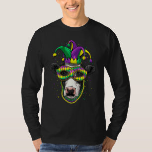 Mardi Gras Party Carnival Jester Cow Farmer Animal T-Shirt