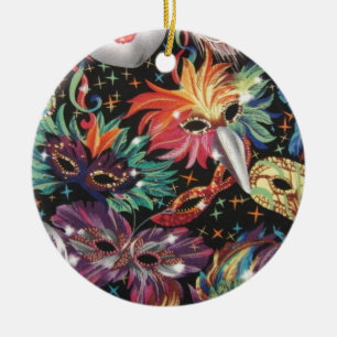 Mardi Gras Party Ceramic Tree Decoration