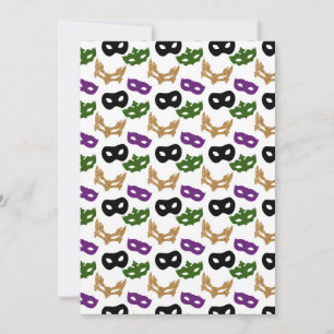 Mardi Gras Party Colourful Carnival Masks NOLA Thank You Card