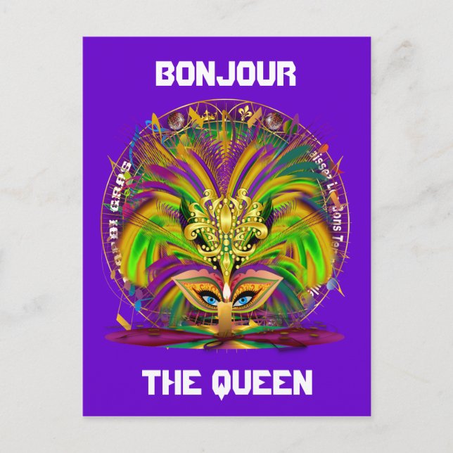 Mardi Gras Party Combo Pack Pick from 3 designs Invitation Postcard (Front)