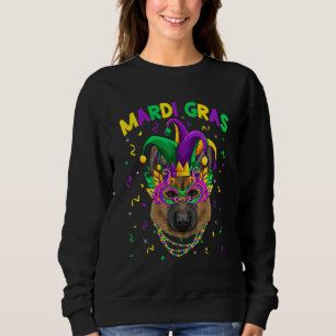Mardi Gras Party Cute German Shepherd Dog Lover Je Sweatshirt