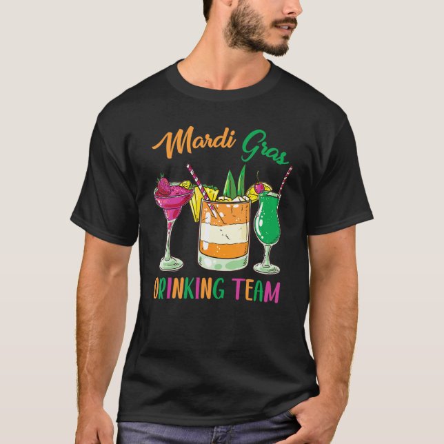 Mardi Gras Party Drinking Team Crawfish Carnival P T-Shirt (Front)