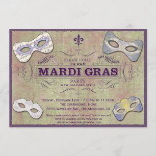 Mardi Gras Party Invitation