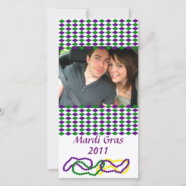 Mardi Gras Party Photo Card (Front)