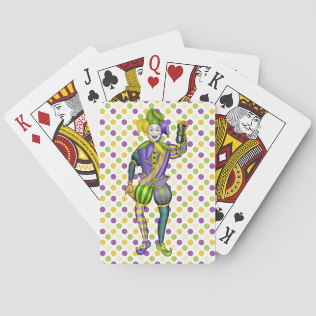 Mardi Gras Party Playing Cards with Jester (Back)