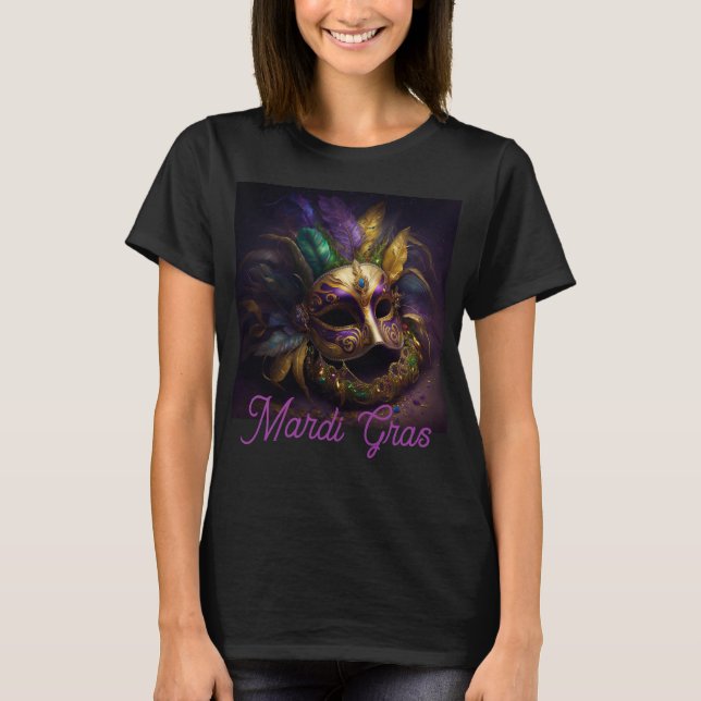 Mardi Gras Party Pretty T-shirt Mask Crown (Front)