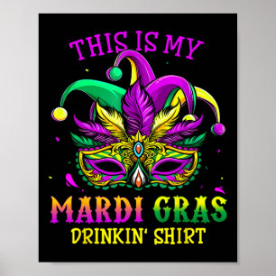 Mardi Gras Party Retro New Orleans Drinking Gifts  Poster
