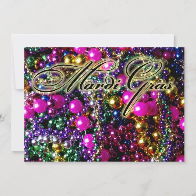 Mardi Gras Party "throws" invitation template (Front)