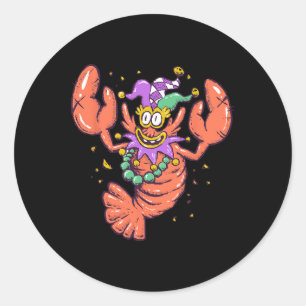Mardi Gras Party Time Classic Round Sticker