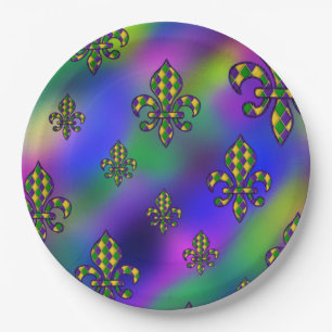 Mardi Gras Pattern Paper Plate