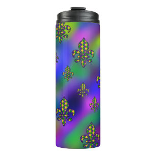 Mardi Gras Pattern Thermal Tumbler