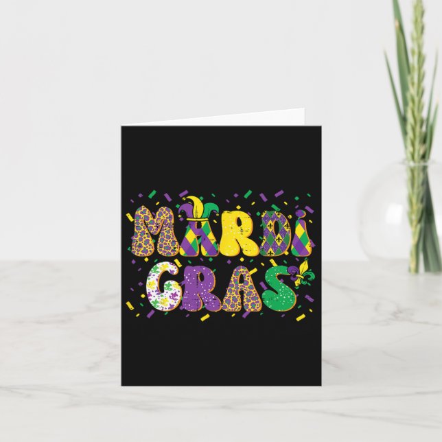 Mardi Gras Patterns Jester Carnival Parade Women K Card (Front)