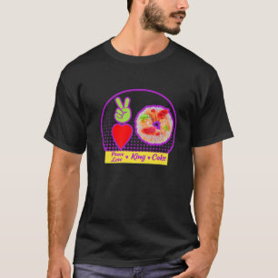 Mardi Gras Peace Love King Cake Colourful Mardi Gr T-Shirt