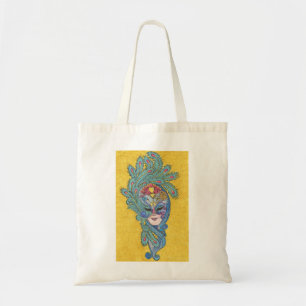Mardi Gras Peacock Mask Tote Bag