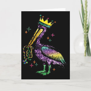 Mardi Gras Pelican Louisiana For Mens Womens  Card