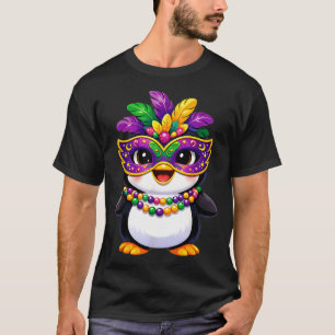 Mardi Gras Penguin Costume Carnival Kawaii Penguin T-Shirt