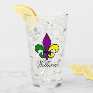 Mardi Gras Personalised Glass