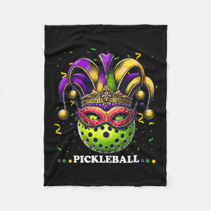 Mardi Gras Picklebyll Mardi Gras Jester Hat Pickle Fleece Blanket