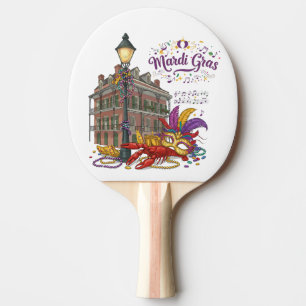 Mardi Gras Ping Pong Paddle