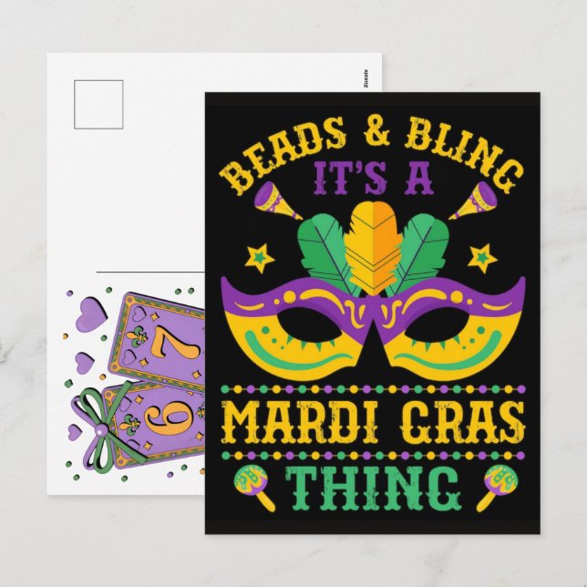 Mardi Gras Playing Cards Six Seven Deck Trucker  (Front/Back)