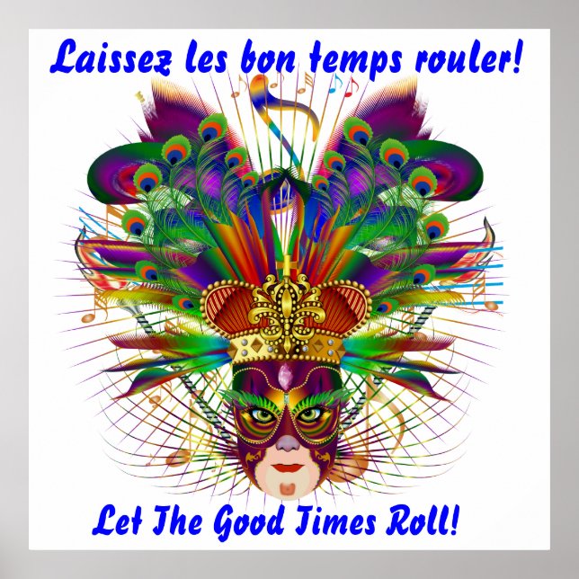 Mardi Gras Please View Notes Poster (Front)