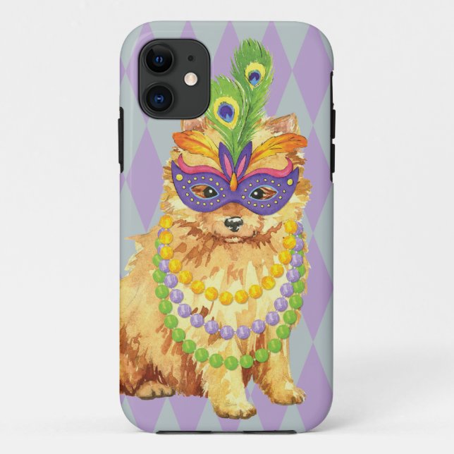 Mardi Gras Pomeranian Case-Mate iPhone Case (Back)