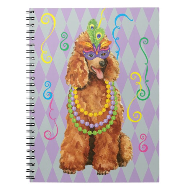 Mardi Gras Poodle Notebook (Front)