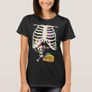 Mardi Gras Pregnancy Announcement Skeleton By T-Shirt