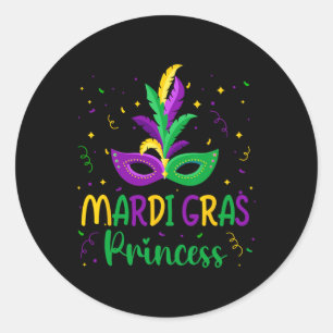 Mardi Gras Princess New Orleans Carnival Mardi Gra Classic Round Sticker