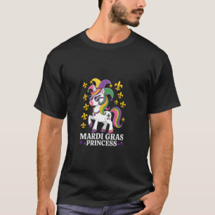 Mardi Gras Princess Unicorn Magic Fun T-Shirt