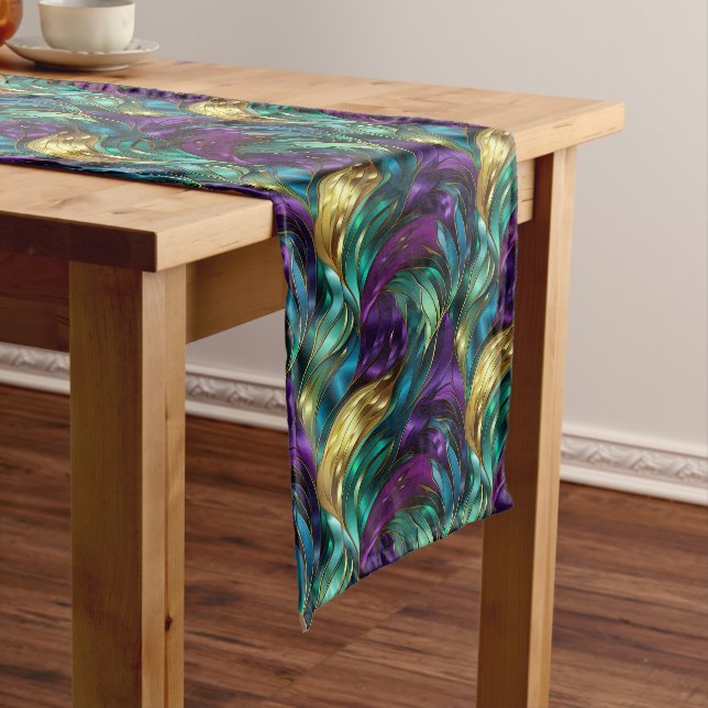 Mardi Gras Print Long Table Runner (In Situ)