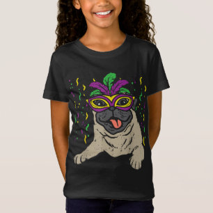 Mardi Gras Pug Cute Carnival Party Pet Dog Lover O T-Shirt