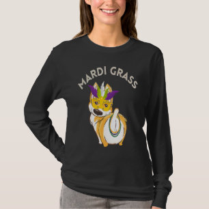 Mardi Gras Pun Corgi Mardi Grass Cute Mardi Gras D T-Shirt