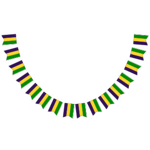 Mardi Gras Purple, Gold, Green Bunting