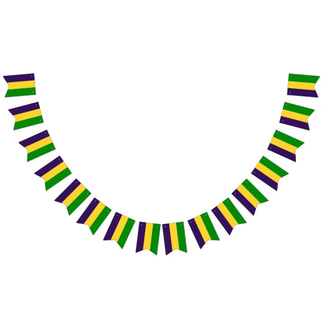 Mardi Gras Purple, Gold, Green Bunting (All)