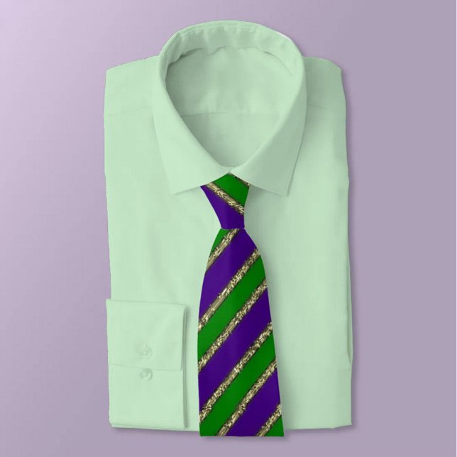 Mardi Gras Purple Green and Gold Neck Tie (Creator Uploaded)