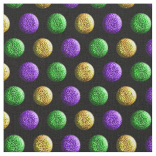 Mardi Gras Purple Green Yellow Polka Dots Fabric