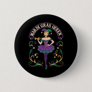 Mardi Gras Queen Fun Carnival Mardi Gras For Women 6 Cm Round Badge