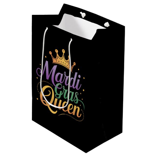 Mardi Gras Queen Parade Costume Party  Medium Gift Bag (Front Angled)