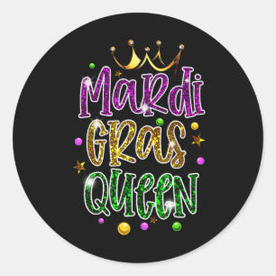 Mardi Gras Queen Parade Costume Party Women Gift M Classic Round Sticker