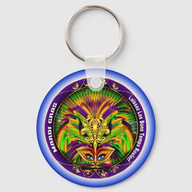 Mardi Gras Queen Style 2 View Notes Plse Key Ring (Front)
