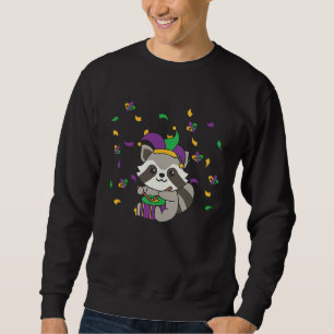 Mardi Gras Raccoon With Drum Mardi Gras Costume Sweatshirt